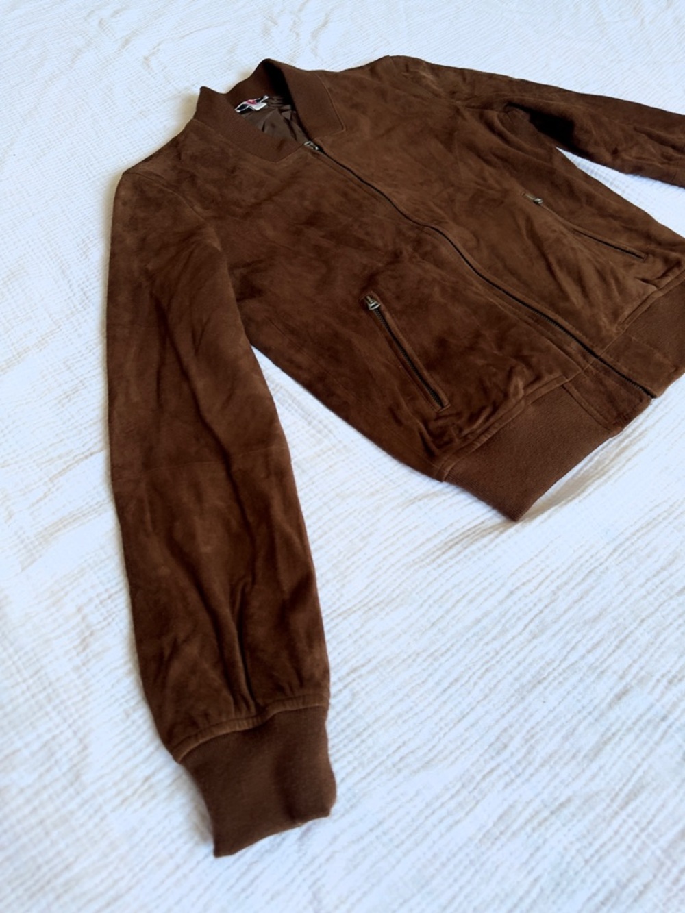 Vintage L.L. Bean Brown Suede Bomber Jacket - Picture 7 of 11